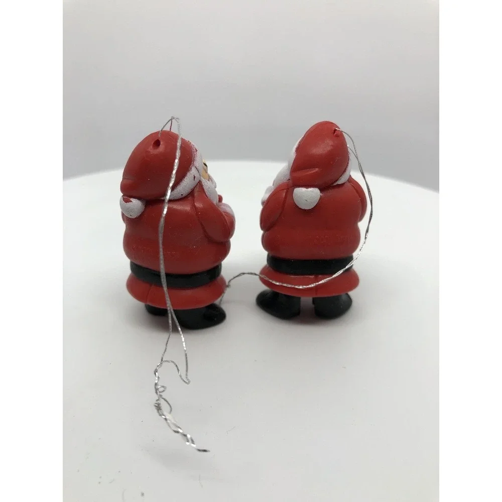 2 Adorable Santa Claus Ornaments Eating Milk And Cookies Holiday Decorating‎
